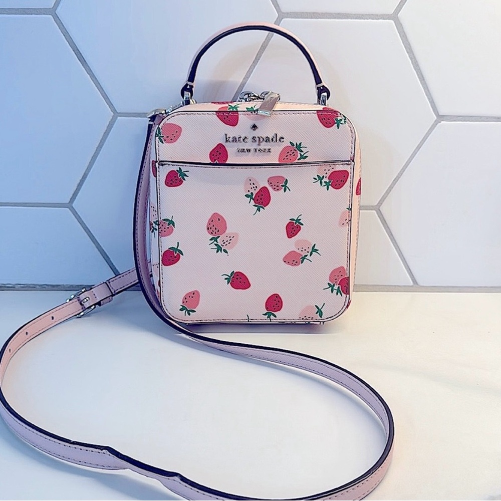 Kate Spade Pink Crossbody Bag with Strawberry Design